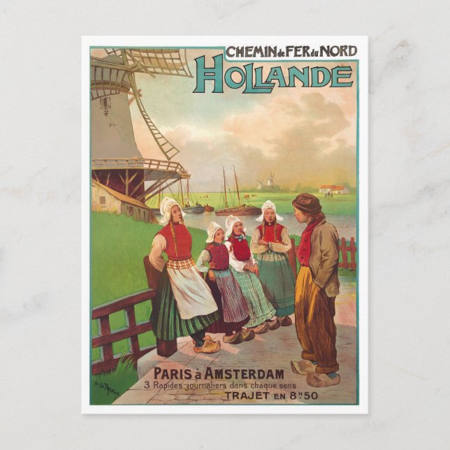 Holland trainlines vintage travel Postcard (Front)