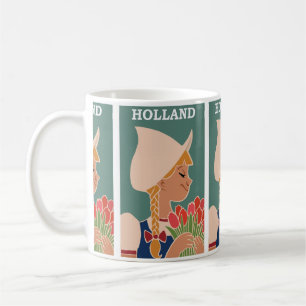 Holland Travel Vintage Tulips Flower Coffee Mug