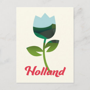 Holland Tulip Vacation art Postcard