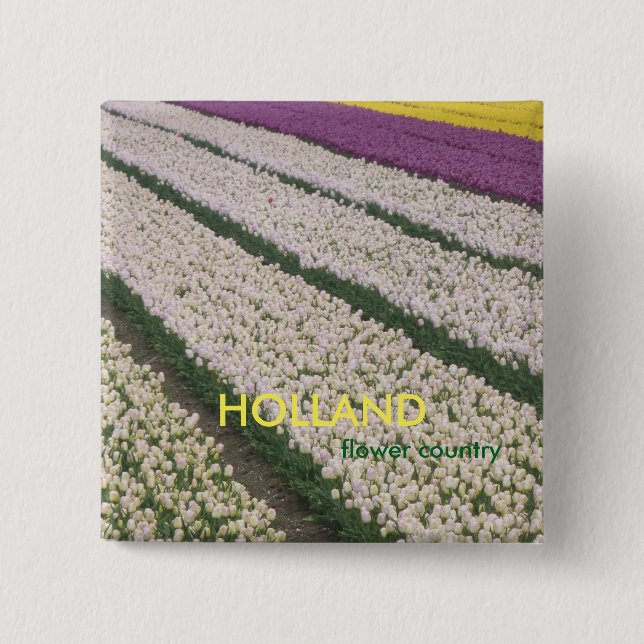 Holland Tulips Square Button (Front)