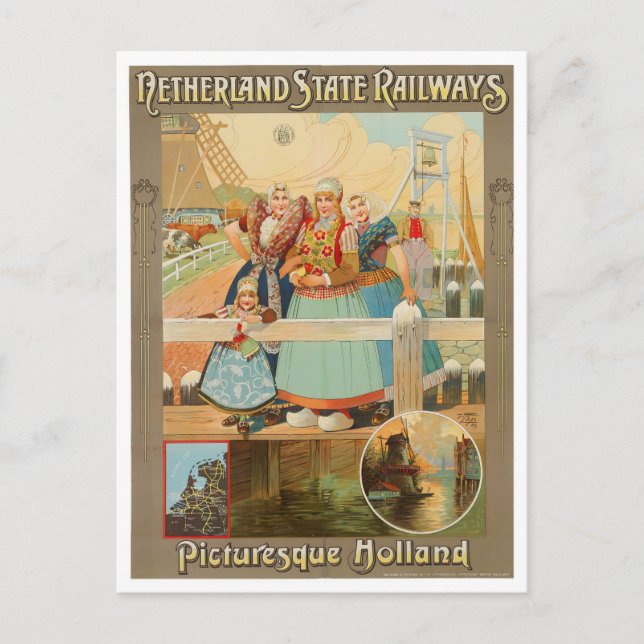 Holland vintage travel Postcard (Front)