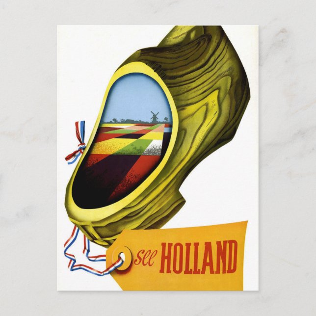 holland vintage travel postcard (Front)