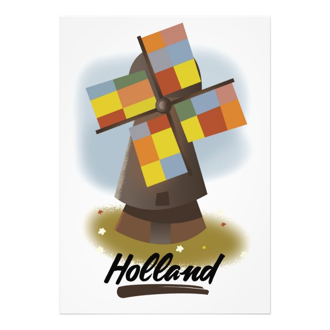 Holland windmill travel poster (Front)