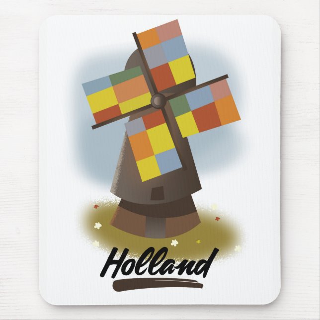 Holland windmill travel poster mouse pad (Front)