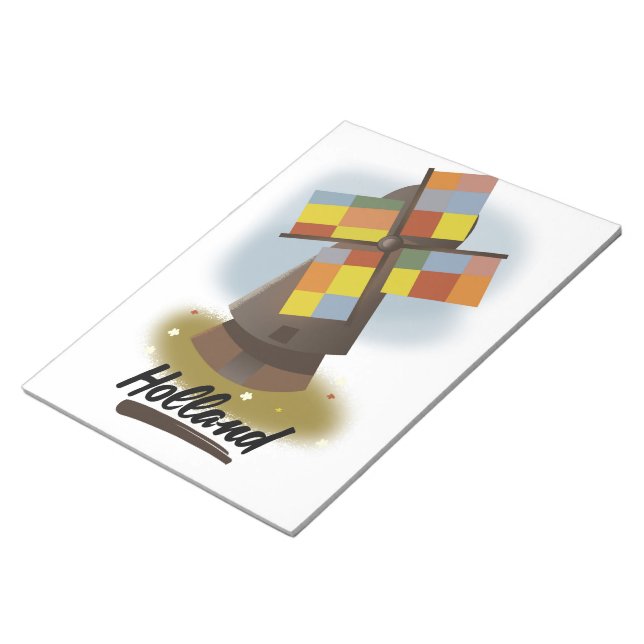 Holland windmill travel poster notepad (Angled)