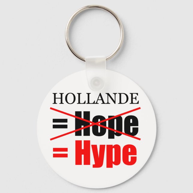 Hollande Not Hope  = Hype !!!!!!!!!!! Key Ring (Front)