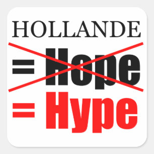 Hollande Not Hope  = Hype !!!!!!!!!!! Square Sticker