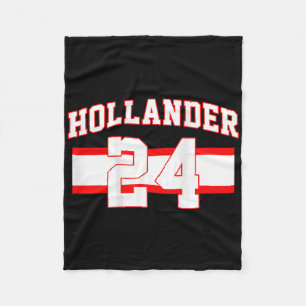 Hollander Hockey 24 Style Name Number Fan Fleece Blanket