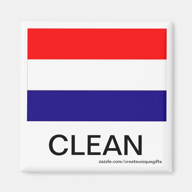 Hollang Flag Clean Dishwasher Magnet (Front)