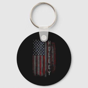 Holley Family American Flag For Women Men  Key Ring