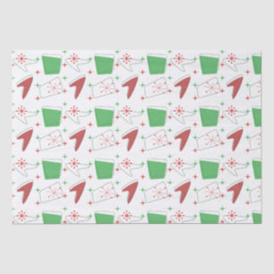 Holliday Retro Atomic Pattern on white Tissue Paper