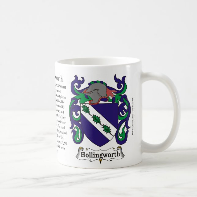 Hollingsworth Family Coat of Arms Mug (Right)
