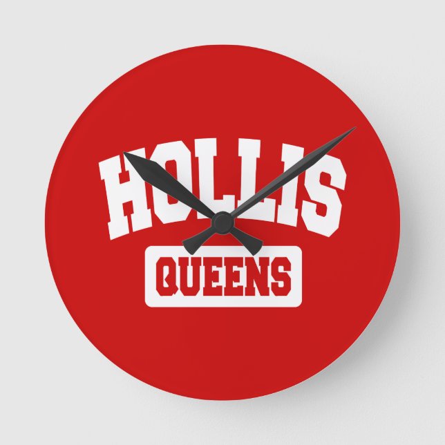 Hollis, Queens, NYC Round Clock (Front)