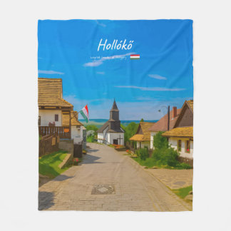 Hollókő, Hungary - Historic Village Street Fleece Blanket