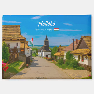 Hollókő, Hungary - Historic Village Street Magnet