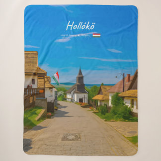 Hollókő, Hungary - Historic Village Street Sherpa Blanket