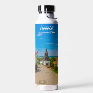 Hollókő, Hungary - Historic Village Street Water Bottle