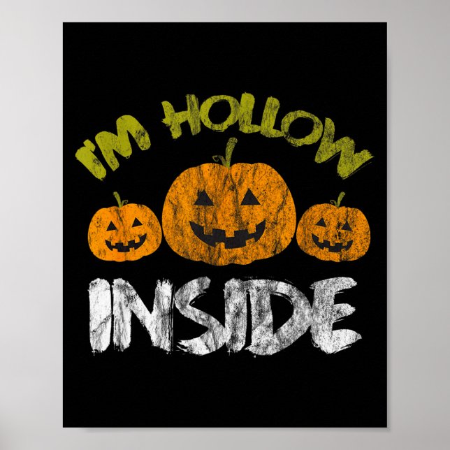 Hollow Inside Funny Retro Halloween  Poster (Front)