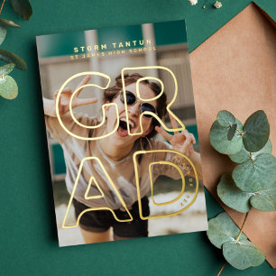 HOLLOW LINE SCHOOL GRAD Gold Foil Announcement