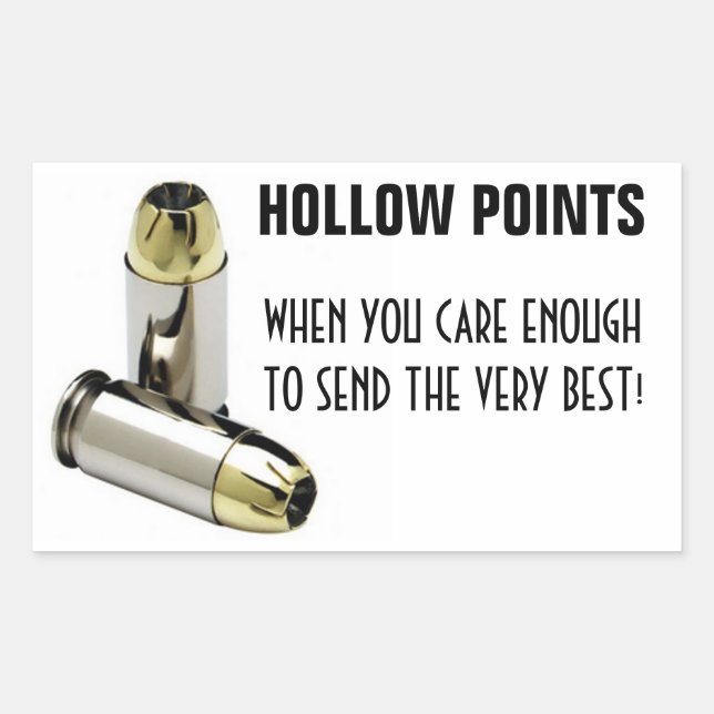 HOLLOW POINTS RECTANGULAR STICKER (Front)