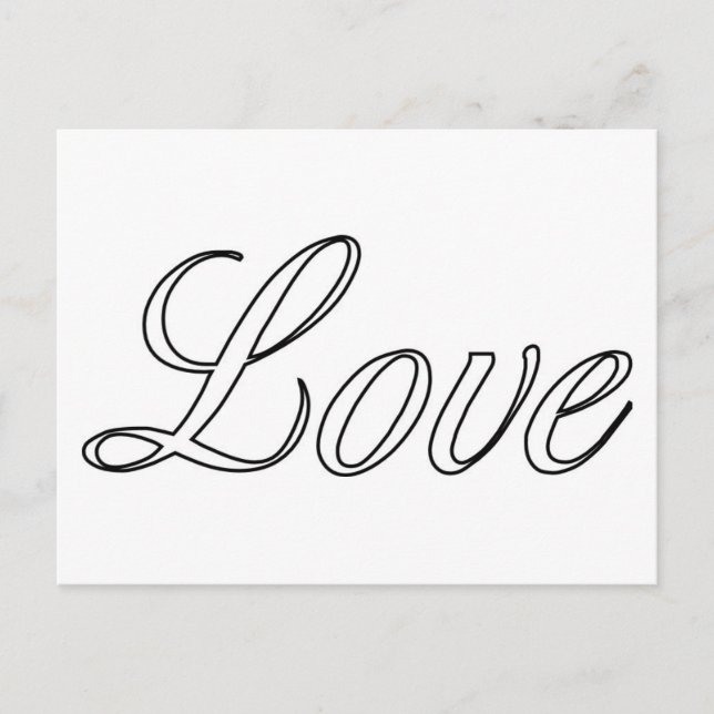 Hollow Script Love Postcard (Front)