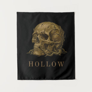 HOLLOW   Wooden Relic Skull Aesthetic Tapestry