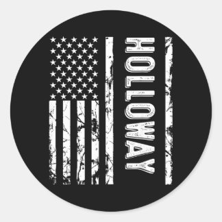 Holloway Last Name Funny Surname Team Family Classic Round Sticker