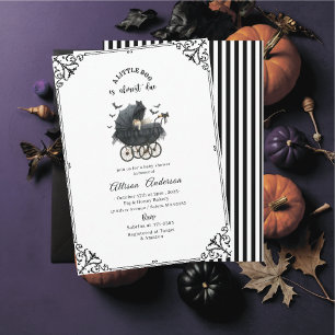 Holloween Pumpkin Little Boo Baby shower Invitation