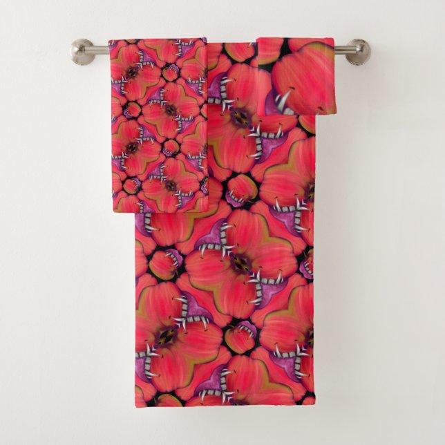 Holloween Vampire Queen Bobbing For Apples Bath Towel Set (Insitu)