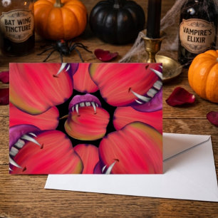 Holloween Vampire Queen Bobbing For Apples Postcard