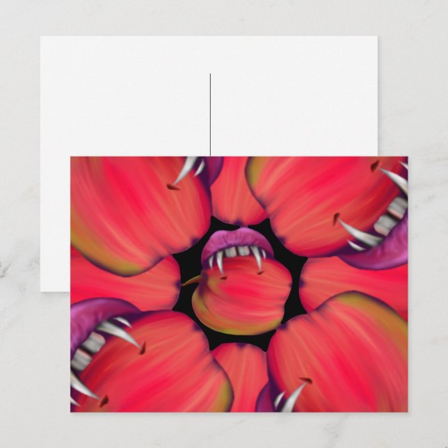 Holloween Vampire Queen Bobbing For Apples Postcard (Front/Back)