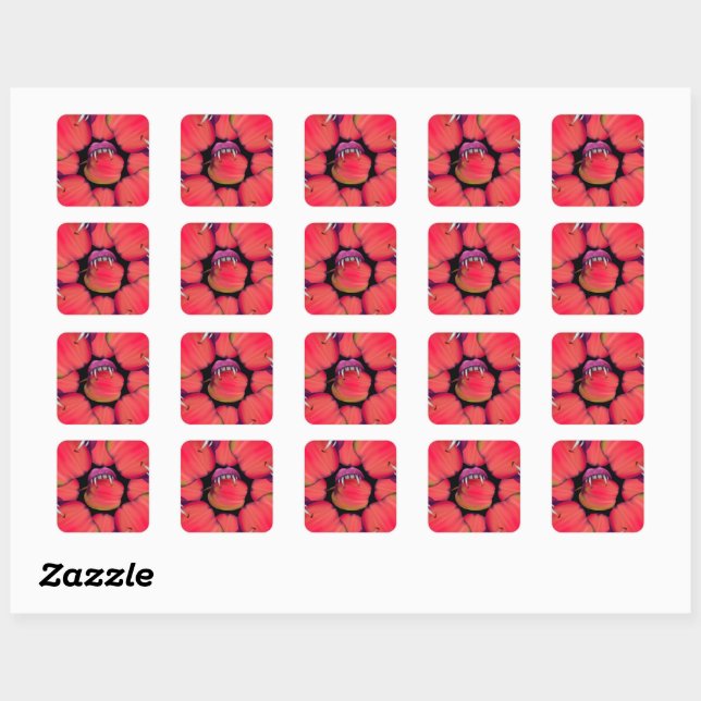Holloween Vampire Queen Bobbing For Apples Square Sticker (Sheet)