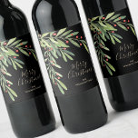 Holly and Berries Holiday Christmas Wine Label<br><div class="desc">Make your own wine labels for holiday gifts or favours with these personalised labels featuring modern, elegant holly and berries with your message in chic lettering in any colour and on any colour background. All text, fonts and font colours can be modified, just click the "customise further" link and use...</div>