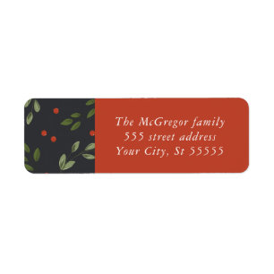 Holly and Berries Return Address Labels