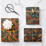 Holly and Berries Tooled Leather Look Assortment Wrapping Paper Sheet<br><div class="desc">Set of three complementary Holiday Western flat sheet gift wraps in the look of Western tooled leather that work well together to give your gift presentation some pop. Look for more tooled leather wrapping papers and many other unique gift wraps in the Paws Charming shop. Thanks for looking; we appreciate...</div>