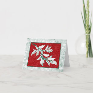 Holly and berry Christmas note card