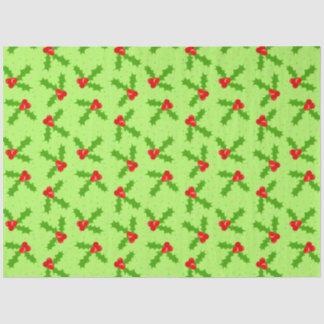 Holly and dots_green tissue paper
