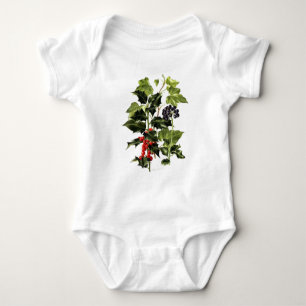 holly and ivy design Christmas Baby Bodysuit