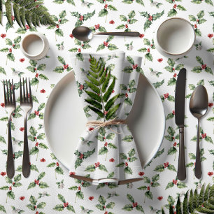 Holly and Mistletoe All Over Christmas  Tablecloth