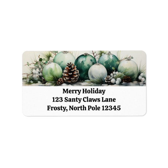 Holly and Pine Garlands Return Address Labels (Front)