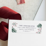 Holly and Pine | Holiday Return Address<br><div class="desc">Designed to match our Holly and Pine holiday card collection,  these festive and elegant return address labels feature your return address details in midnight blue,  flanked by red holly berries and green pine boughs.</div>
