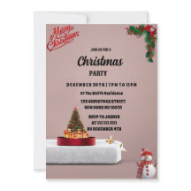 Holly and Pine on Beige Christmas Party