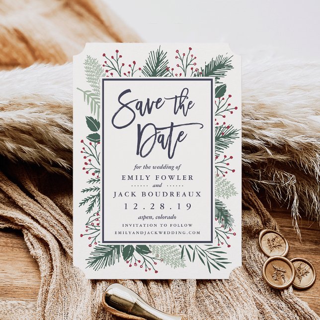 Holly and Pine Save the Date (Creator Uploaded)