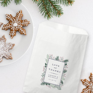 Holly and Pine Wedding Favour Bags
