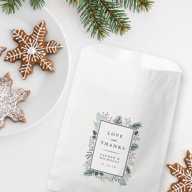 Holly and Pine Wedding Favour Bags (Creator Uploaded)
