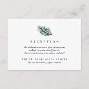 Holly and Pine Wedding Reception Enclosure Card