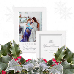 Holly and the Ivy White & Silver Christmas Card