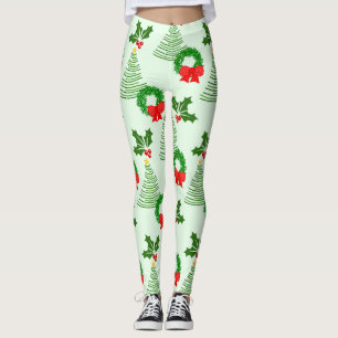 Holly and Trees and Wreaths, Oh My! Leggings