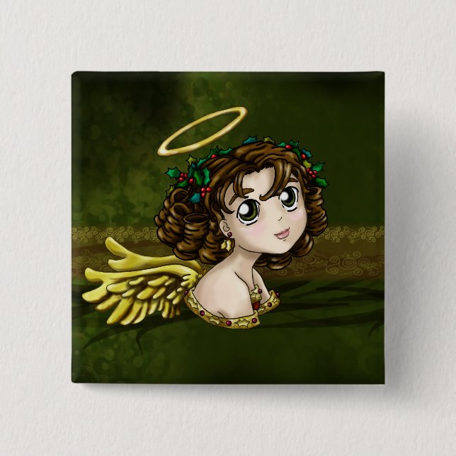 Holly Angel 15 Cm Square Badge (Front)
