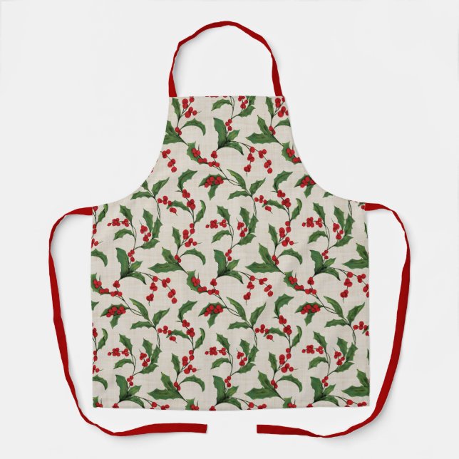 Holly Apron in cream  (Front)